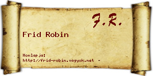 Frid Robin névjegykártya